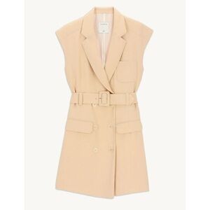 Sandro Beige Belted Blazer Dress